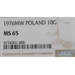 PRL, 10 groszy 1976 - NGC MS65