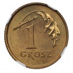 III RP, 1 grosz 1992 - NGC MS67