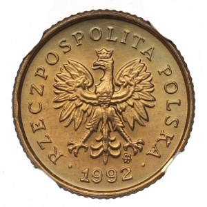 III RP, 1 grosz 1992 - NGC MS66