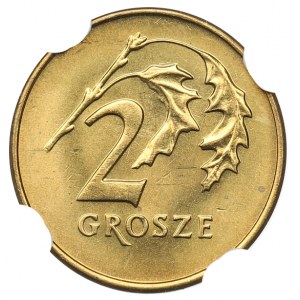 III RP, 2 grosze 1992 - NGC MS66