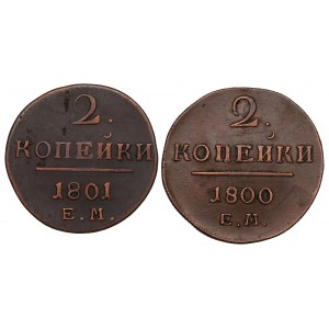 Russia, Paul I, Lot of 2 kopecks