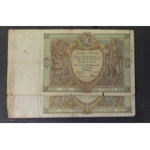 Klaser banknotów w tym bardzo rzadkie 50 zł 1929 B.S. i B.G.