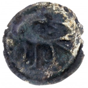 Leszek Bolesławowic (1173-1186)?, Kujawy, brakteat, smok z głową w prawo - rzadki