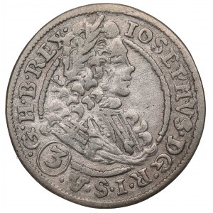 Silesia, Joseph I, 3 kreuzer 1711, Breslau