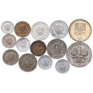 PRL, Zestaw 5 groszy-10 złotych 1949-71