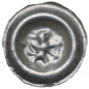 Pomorze Wschodnie, Sambor II Tczewski (1217-1278), brakteat, gryf na tarczy - PIĘKNY