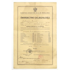 II RP, Świadectwo dojrzałości Korpus Kadetów nr 2 w Modlinie