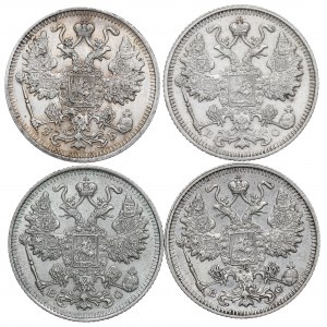 Russia, Nicholas II, Lot of 15 kopecks 1912-15