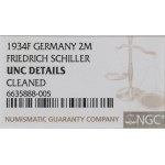 Germany, 2 mark 1934 Schiller - NGC UNC Details