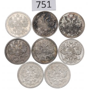 Russia, Nicholas II, Lot of 15 kopecks 1902-15