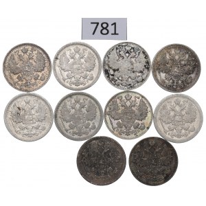 Russia, Lot of 15 kopecks 1869-1913