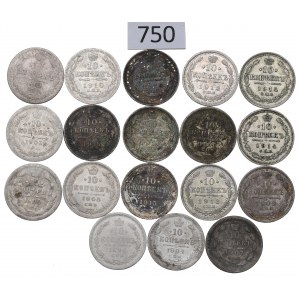 Russia, Lot of 10 kopecks 1876-1915