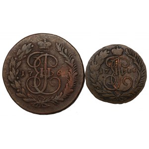 Russia, Catherine II, Lot 2 and 5 kopecks