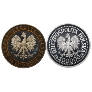 III RP, Zestaw 20.000 złotych 1991 i 100.000 złotych 1992