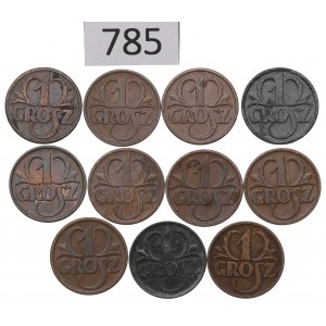 Second Republic, Set of 1 penny 1937-39