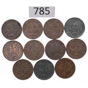 Second Republic, Set of 1 penny 1937-39