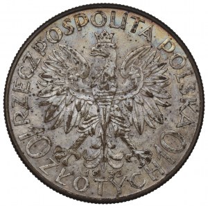II Republic of Poland, 10 zlotych 1932, Women's Head, London