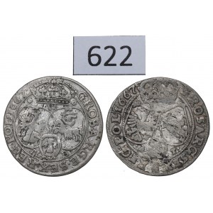 John II Casimir, lot of 6 groschen 1667, Bromberg