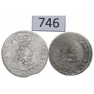 John II Casimir, lot of 6 groschen 1662, Bromberg and Posen
