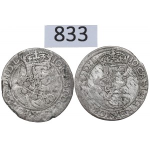 John II Casimir, Lot of 6 groschen 1663, Cracow