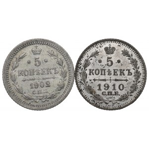 Russia, Nicholas II, Lot 5 kopecks 1902-10
