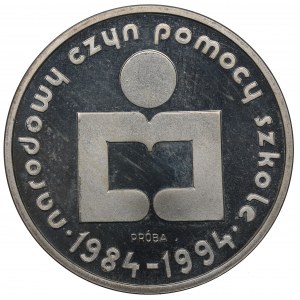 PRL, 1.000 złotych 1986 Narodowy czyn pomocy szkolnej - Próba Ag