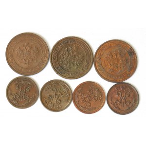 Russia, Nicholas II, Lot 1/2-1 kopeck 1909-15
