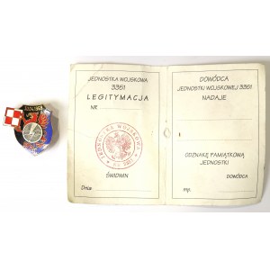 PRL, Odznaka 86 Batalion Łączności, Świdwin - z blankietem legitymacji