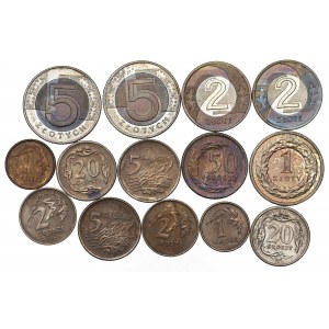 III RP, Zestaw 1 grosz-5 złotych 1990-95