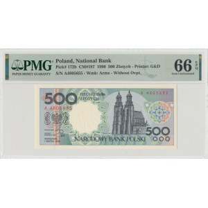 IIIRP, 500 PLN 1990 - A - PMG 66EPQ