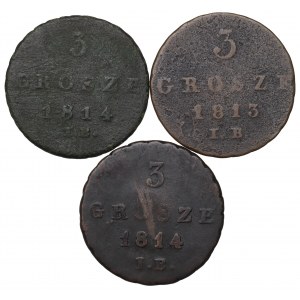 Księstwo Warszawskie, Zestaw 3 grosze 1813-14