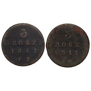 Duchy of Warsaw, Set of 3 pennies 1811