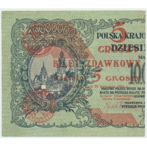 II RP, 5 groszy 1924 - lewa połowa