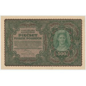 II RP, 500 marek polskich 1919 II SERJA L - RZADKI
