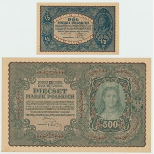 II RP, Zestaw 1/2 i 500 marek polskich 1919