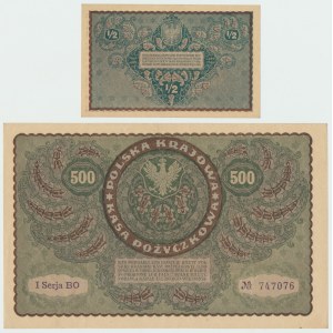 II RP, Zestaw 1/2 i 500 marek polskich 1919