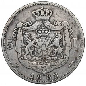 Romania, Carol I, 5 lei 1882