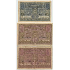 GG, Zestaw 2 x 10 mkp 1916 A Generał i 5 mkp Generał B (3 egz)