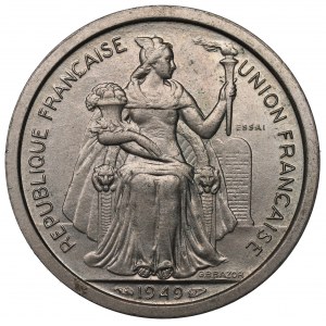 Francia, Nuova Caledonia, 2 franchi 1949 - ESSAI
