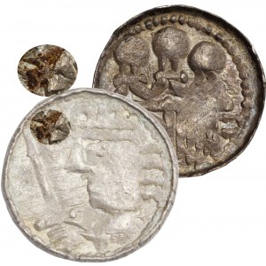Bolesław II Śmiały (1058-80), Kraków, denar królewski, KRZYŻ przy głowie - RZADKOŚĆ