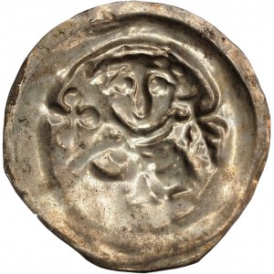 Henryk II Pobożny (1238-41) / Bolesław I Łysy (1237-78), Wrocław, brakteat - RZADKOŚĆ