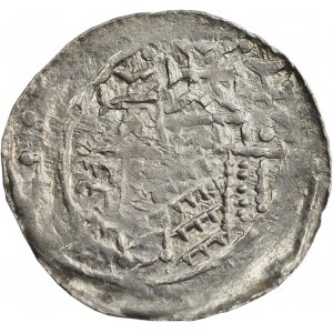 Bolesław III Krzywousty (1107-38), Kraków, denar, książę z OSZCZEPEM - RZADKOŚĆ