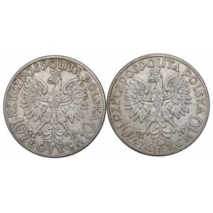 II RP, Zestaw 10 złotych 1932 Głowa kobiety