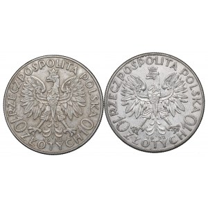 II RP, Zestaw 10 złotych 1932 Głowa kobiety