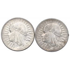 II RP, Zestaw 10 złotych 1932-33 Głowa kobiety