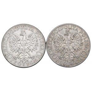 II RP, Zestaw 10 złotych 1932-33 Głowa kobiety