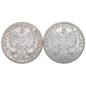 II RP, Zestaw 10 złotych 1932 Głowa kobiety