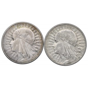 II RP, Zestaw 10 złotych 1932-33 Głowa kobiety