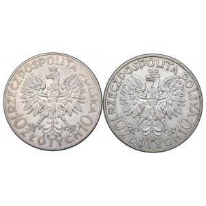 II RP, Zestaw 10 złotych 1932-33 Głowa kobiety