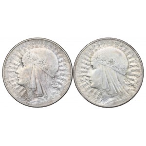 II RP, Zestaw 10 złotych 1932-33 Głowa kobiety